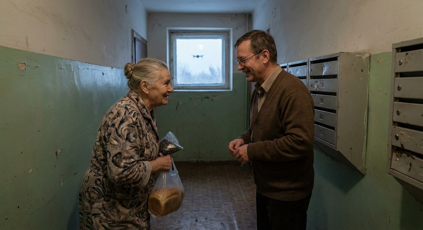 A conversation in the hallway