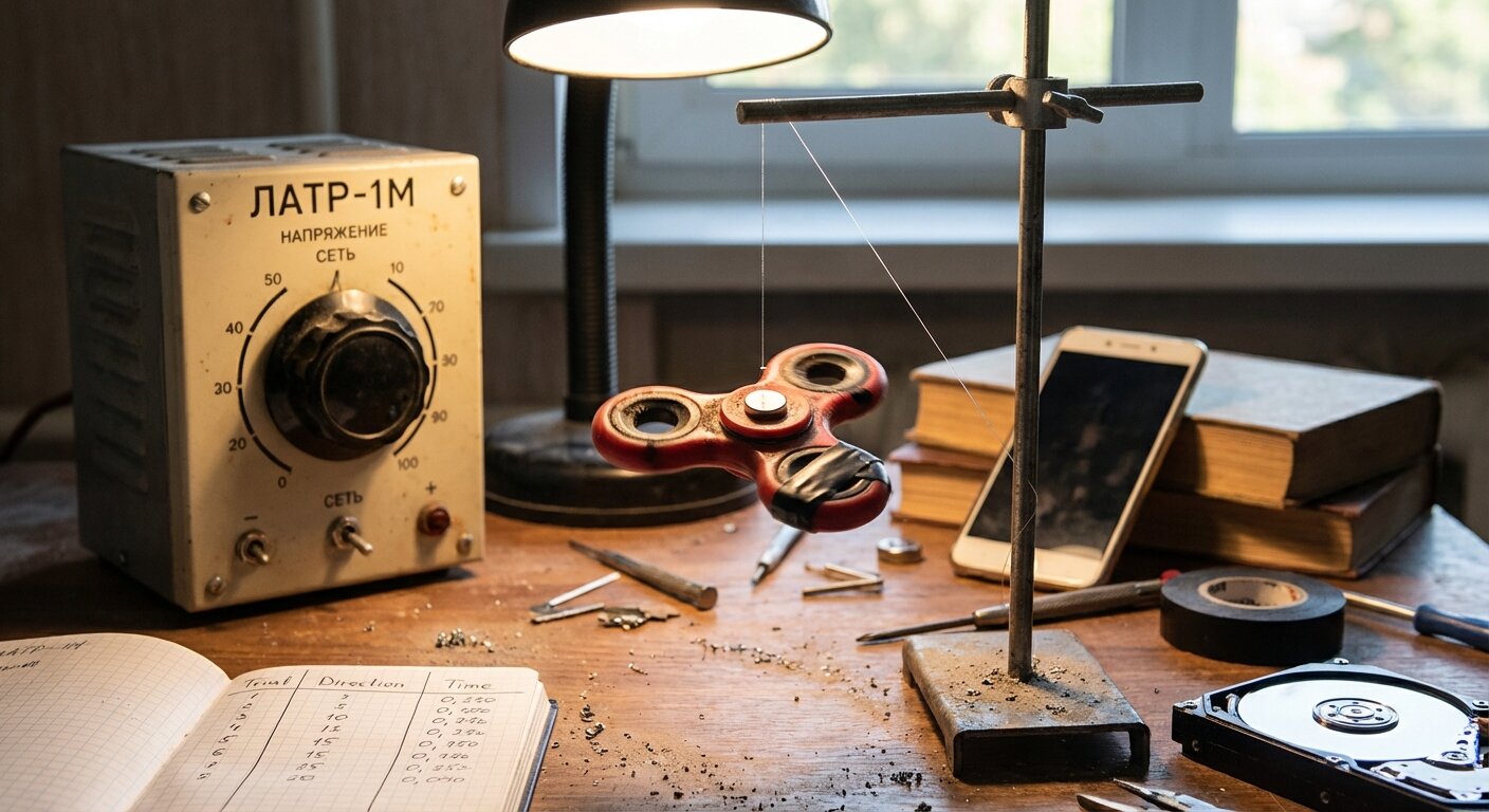 Fidget spinner repurposed for rotating field detection