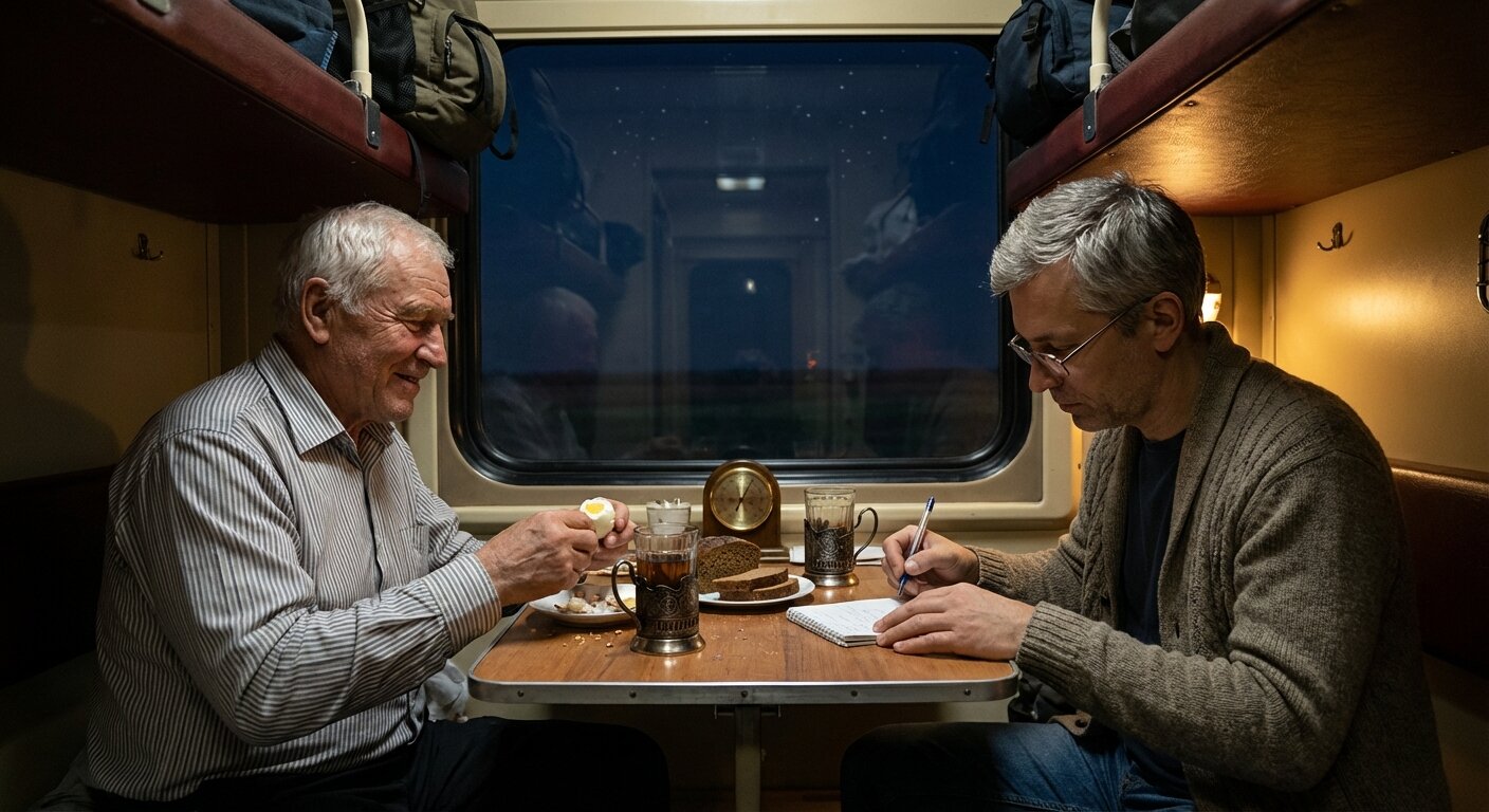 On the train to Karaganda